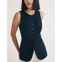 Crew neck longline waistcoat