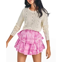 Ruffle Mini Skirt with Lace