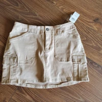 Women's Low-Rise Y2K Twill Cargo Mini Skirt