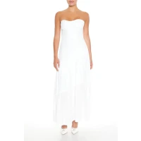 Strapless Asymmetrical Maxi Dress