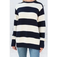 Brianna Cotton Thick Stripe Sweater