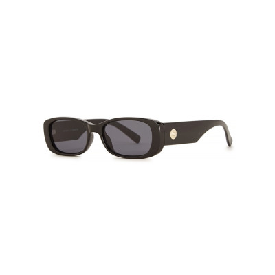 Le Specs Unreal Black Oval-frame Sunglasses