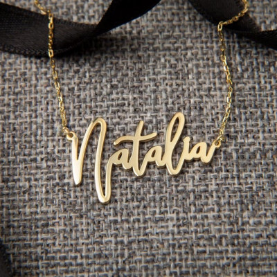 Custom Cursive Name Necklace - Model2 - Handwriting Personalised Necklace - Script Name Necklace - Modern Name Necklace - Gift For Her