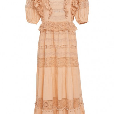 Guinivere Ruffled Cotton-Blend Maxi Dress