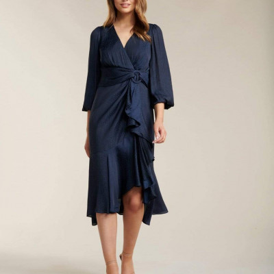 Lilian Balloon Sleeve Midi Dress