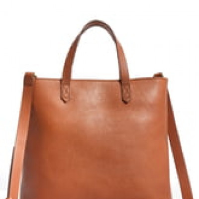 Madewell Small Transport Leather Crossbody Tote - Brown