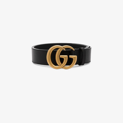 Gucci black Marmont GG logo leather belt