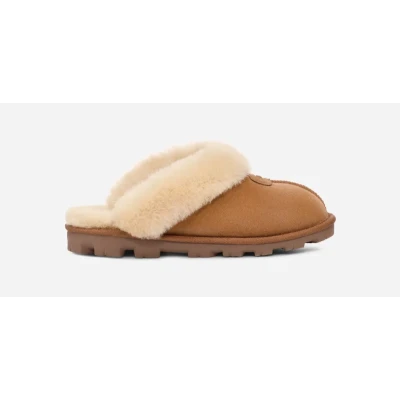 UGG Womens Coquette Slipper Sheepskin Slippers in Brown/