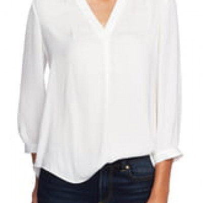 Womens Vince Camuto Rumple Fabric Blouse