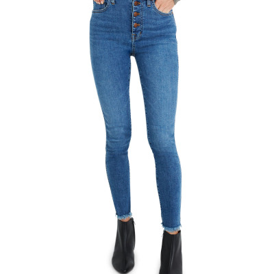 10 Rise Skinny Jeans with Button Front