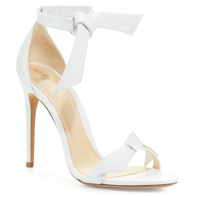 Clarita Knotted Leather Sandals, White