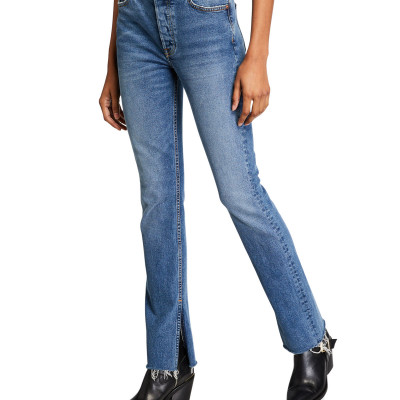 Addison Straight-Leg Raw-Edge Jeans