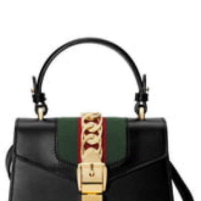Gucci Mini Top Handle Leather Shoulder Bag - Black
