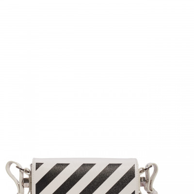 Off-White Diagonal Stripe Mini Flap Bag - Ivory