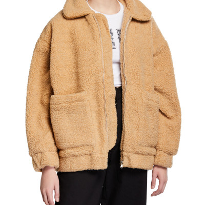 Pixie Sherpa Zip-Front Coat