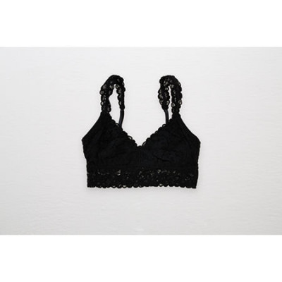 Aerie Softest Lace Classic Bralette Womens True Black