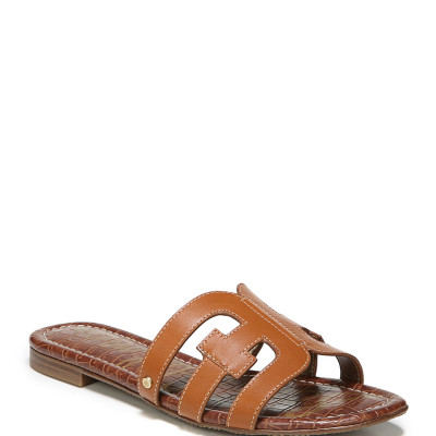 Bay Leather Cutout Slide Sandals