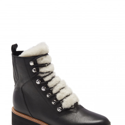 Womens Marc Fisher Ltd Izzie Genuine Shearling Lace-Up Boot