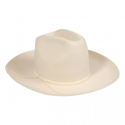 Womens Lack Of Color The Goldfinger Wool Western Hat - Ivory