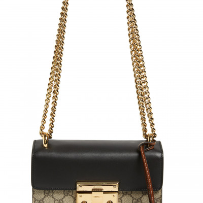 Gucci Small Padlockcanvas & Leather Shoulder Bag - Beige