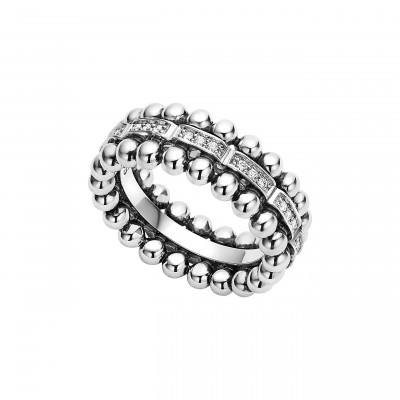 Womens Lagos Caviar Spark Diamond Band Ring