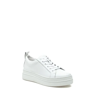 JSlides Noca Platform Lace-Up Sneaker in White Leather at Nordstrom