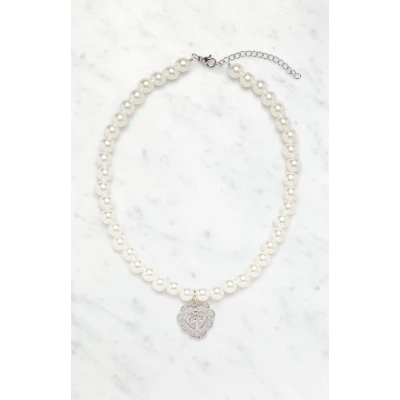 John Galt Faux Pearl Heart Cross Necklace | PacSun