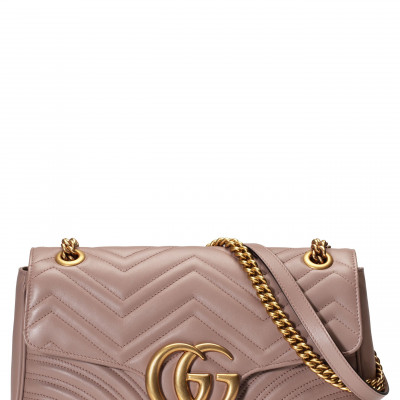 Gucci Medium Gg Matelasse Leather Shoulder Bag - Beige