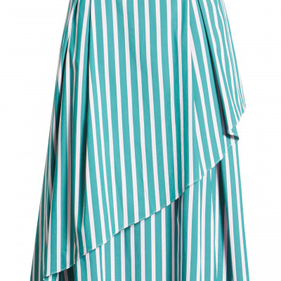 Womens Halogen X Atlantic-Pacific Stripe Asymmetrical Skirt