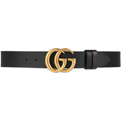 Gucci Reversible leather belt with Double G buckle - Black