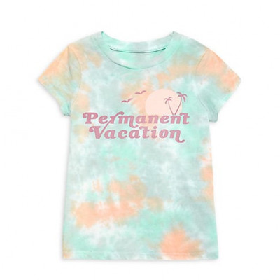 Tiny Whales Little Girls & Girls Permanent Vacation Tie Dye Graphic Tee -