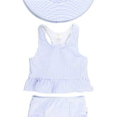 Infant Girls Rufflebutts Two-Piece Swimsuit & Hat Set