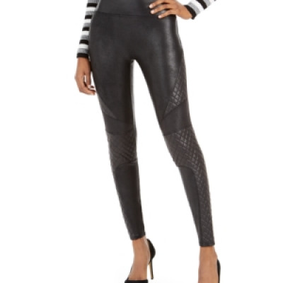 Spanx Faux-Leather Quilted Leggings