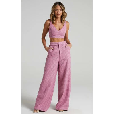 Adelaide Two Piece Wide Leg Set in Pink | Showpo