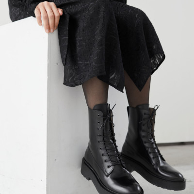 Chunky Platform Leather Boots