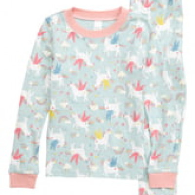Girls Tucker + Tate Glow In The Dark Fitted Two-Piece Pajamas