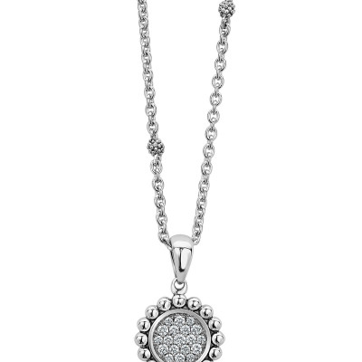 Caviar Spark Diamond Circle Pendant Necklace