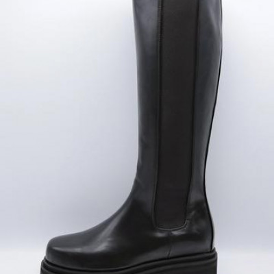 Platform Slip On Knee Boots