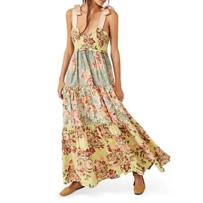 Free People Bluebell Cotton Mixed Prints Maxi Dress