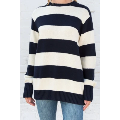 Brianna Cotton Thick Stripe Sweater